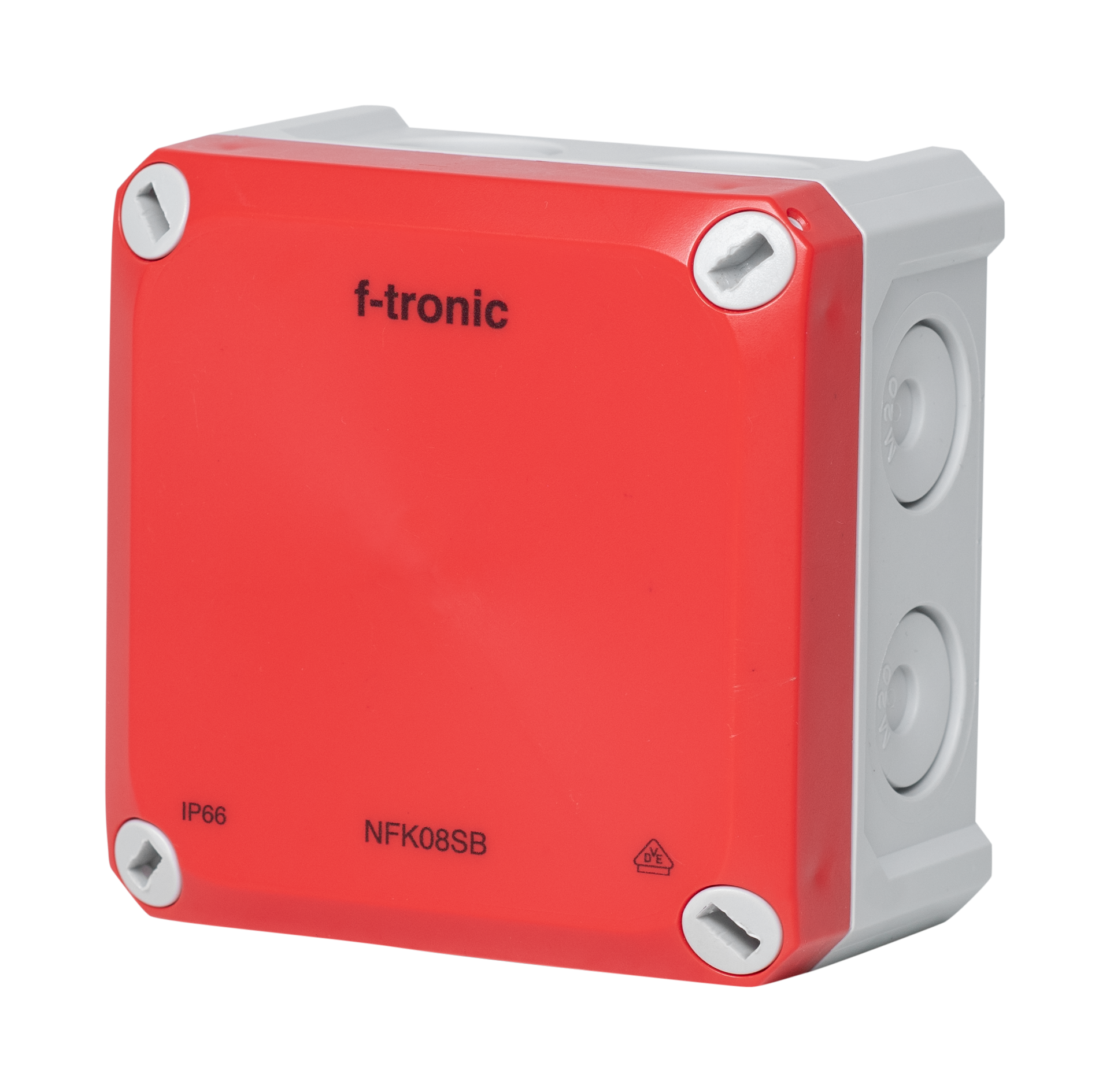 7340210 F-TRONIC NEPTUN Compact 分线盒 85x85x54mm 穿膜 IP66 PS 灰红色 安全照明 NFK08SB