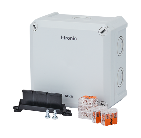 F-TRONIC 110x110x67mm 防水接线盒套装 4mm²端子 灰色 IP66